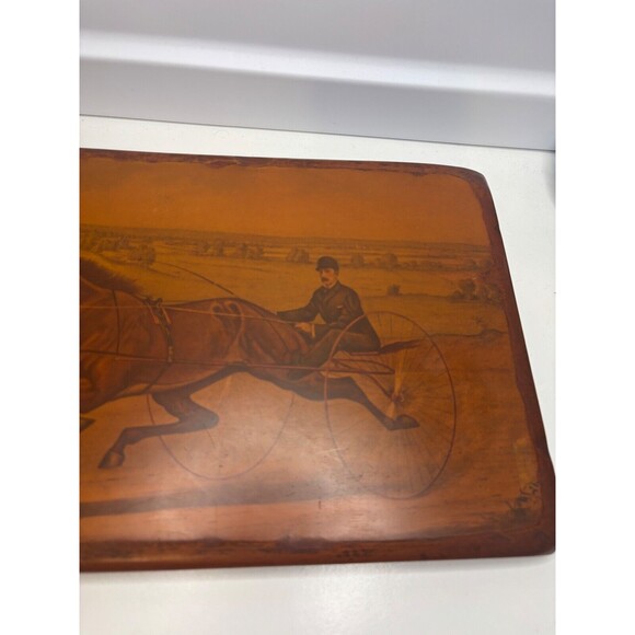 Vintage Scott Leighton "The Queen Of The Turf, Maud S. WW Bair" Print on wood - Picture 3 of 7